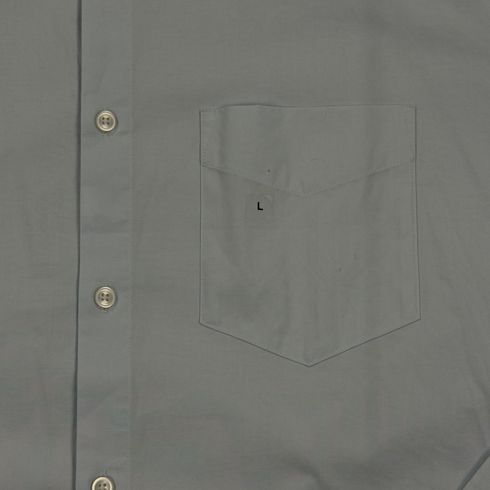 Express Mens Large Light Blue Button Up Shirt Stretch Cotton Dress Shirt - Picture 4 of 8